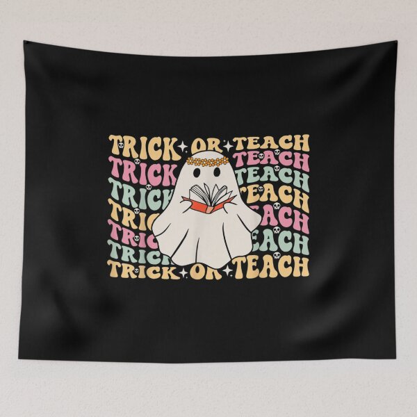 Item preview, Trick or Teach Teacher Retro Vintage Groovy Ghost Halloween designed and sold by Kalashnikjaromi.