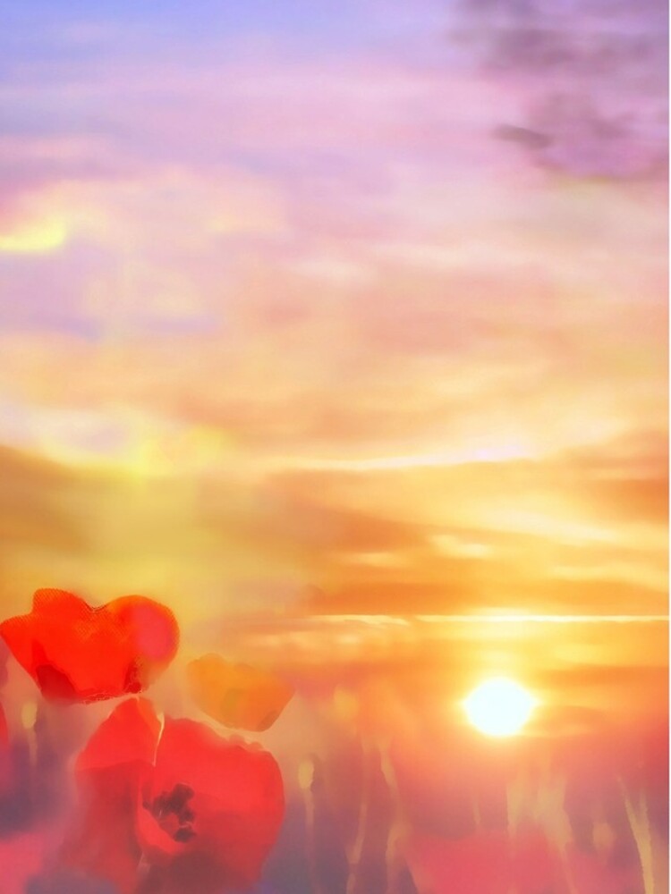 Landscape of dreaming Poppies by valzart