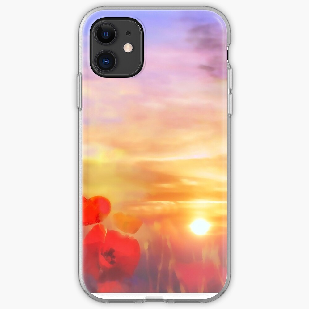 Landscape of dreaming Poppies iPhone Case & Cover