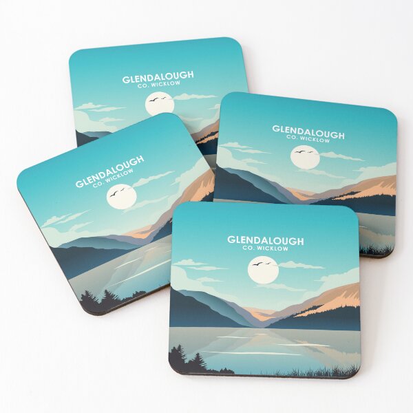 Item preview, Glendalough Ireland Vintage Minimal Retro Travel Poster designed and sold by Stadify.