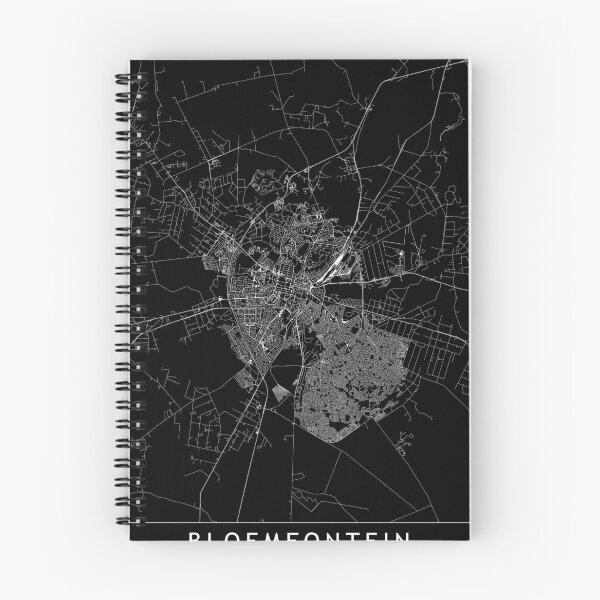 Item preview, Bloemfontein Black Map designed and sold by multiplicitymap.