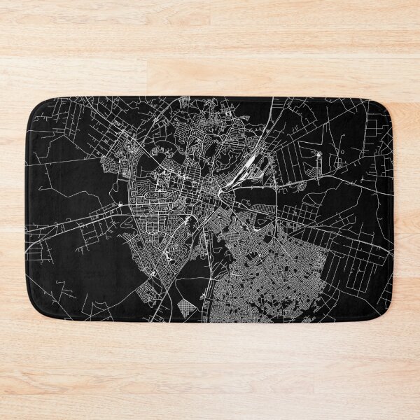 Item preview, Bloemfontein Black Map designed and sold by multiplicitymap.