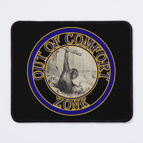 Item preview, 'Out of Comfort Zone' Old Book Chimpanzee and Bunny - Funny Quotes Designs for T-shirts, stickers and other accessories. designed and sold by Ridiculam Toga.