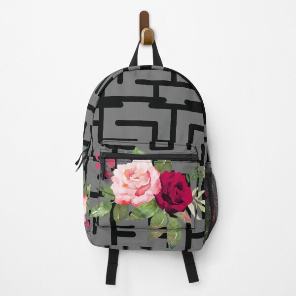 Item preview, Flores florecientes sobre un fondo de laberinto negro designed and sold by FGCART.