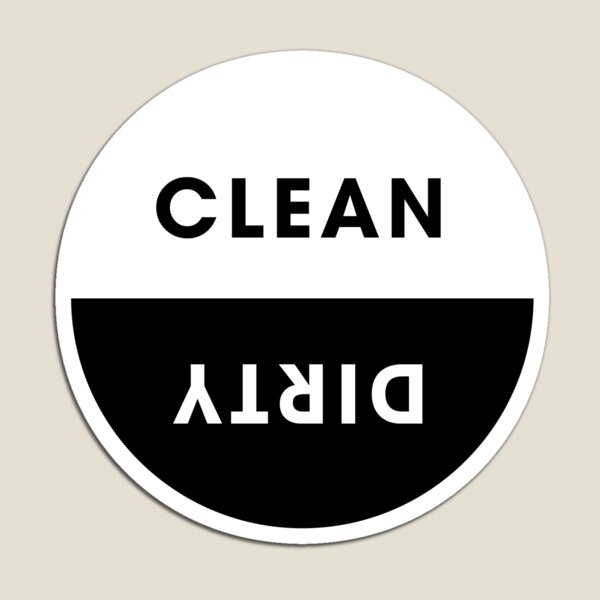 Dishwasher magnet, clean and dirty sign (german!) Magnet for Sale by Julia  Syrykh