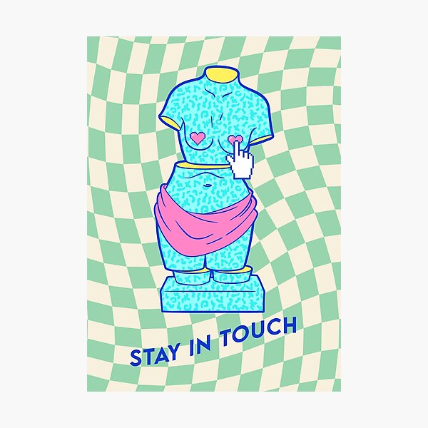 Stay In Touch. Aphrodite, Venus de Milo [retrowave/vaporwave] — retrowave poster, aesthetic poster, retrowave art, 80s Photographic Print