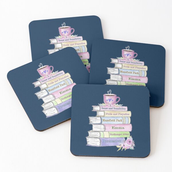 Item preview, Jane Austen Book Stack Pride and Prejudice Literary Quotes Book Club    designed and sold by KitCronk.
