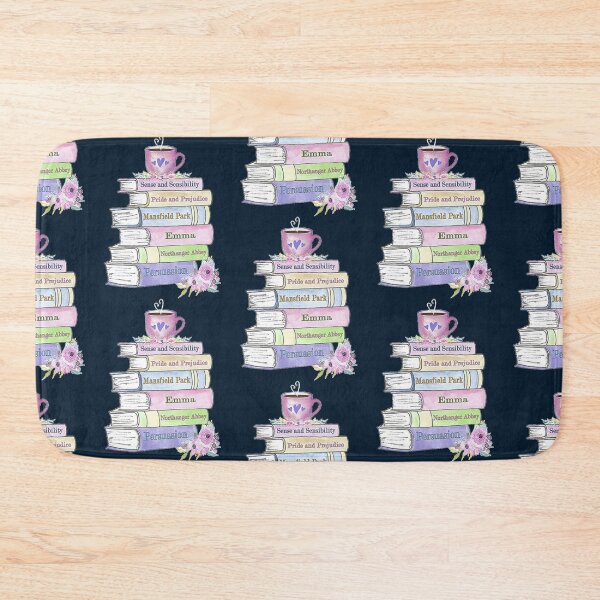 Item preview, Jane Austen Book Stack Pride and Prejudice Literary Quotes Book Club    designed and sold by KitCronk.