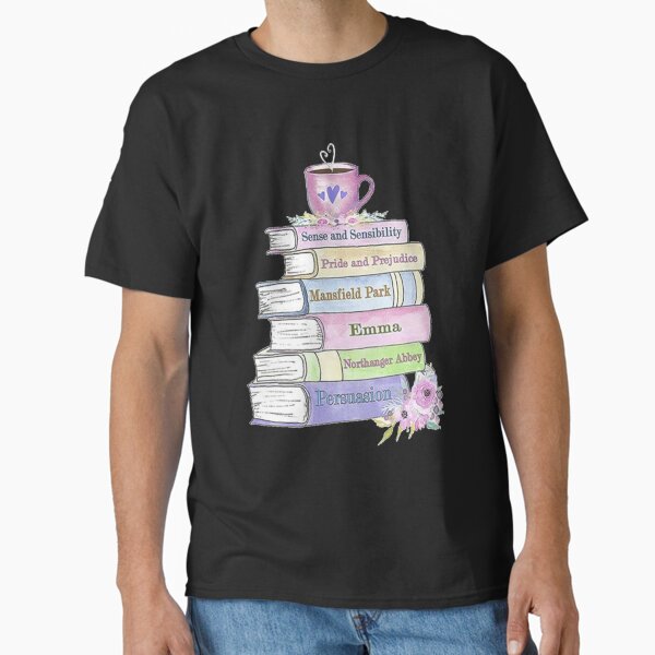 Item preview, Jane Austen Book Stack Pride and Prejudice Literary Quotes Book Club    designed and sold by KitCronk.