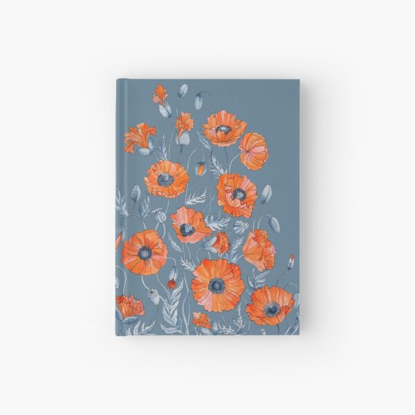Poppies Floral Botanical art Hardcover Journal