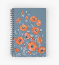 Blumen botanische Kunst der Mohnblumen Spiralblock