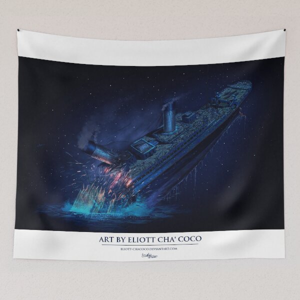 Item preview, Titanic breaking in half | Painting | Art by Eliott Sontot designed and sold by Eliott Sontot.