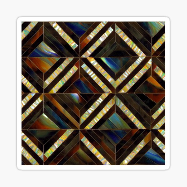 Mother of Pearl and Fire Opal Mosaic Inlay Sticker