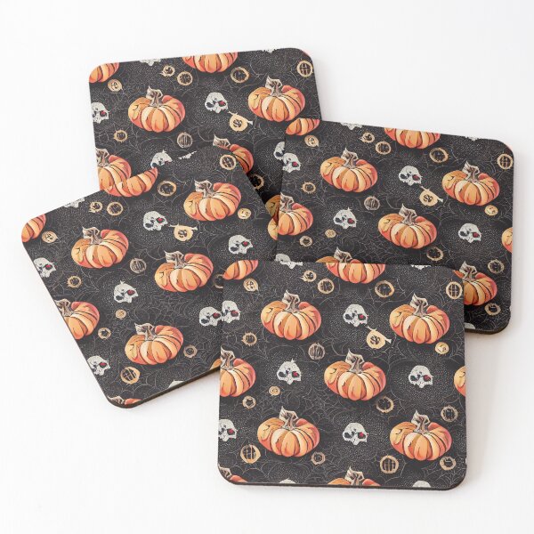 Item preview, Pumpkin and skulls tiled designed and sold by PrintPhrases.
