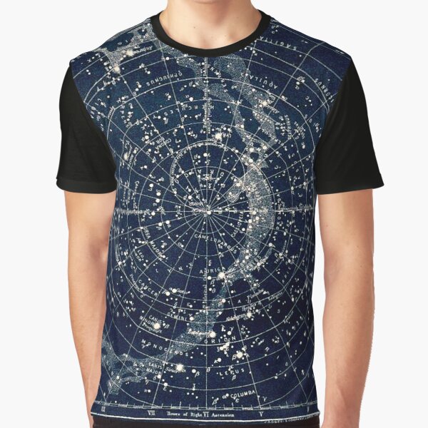 THE STAR CONSTELLATIONS : Vintage 1900 Galaxy Print Graphic T-Shirt