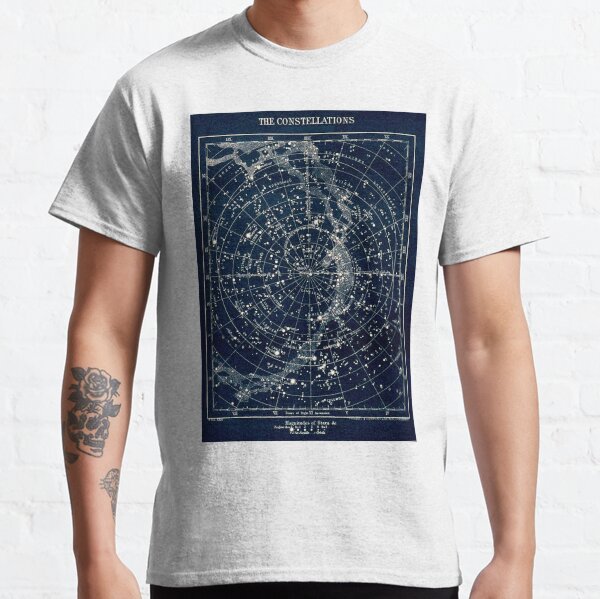LES CONSTELLATIONS ÉTOILES: Vintage 1900 Galaxy Print T-shirt classique