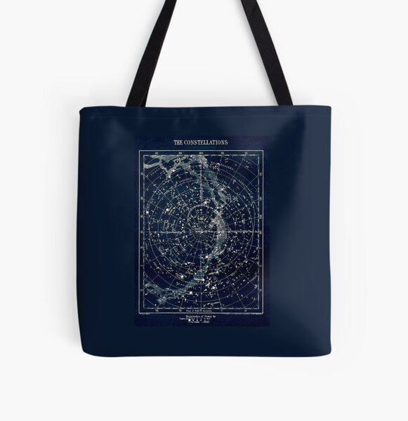 THE STAR CONSTELLATIONS : Vintage 1900 Galaxy Print All Over Print Tote Bag