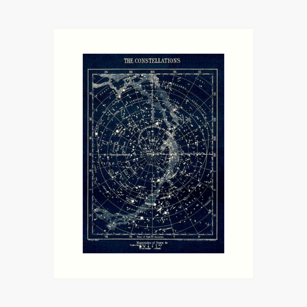 THE STAR CONSTELLATIONS : Vintage 1900 Galaxy Print Art Print