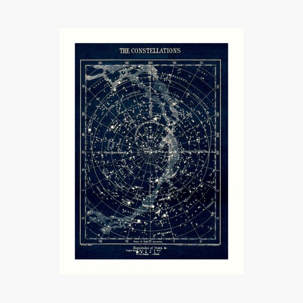 THE STAR CONSTELLATIONS : Vintage 1900 Galaxy Print Art Print