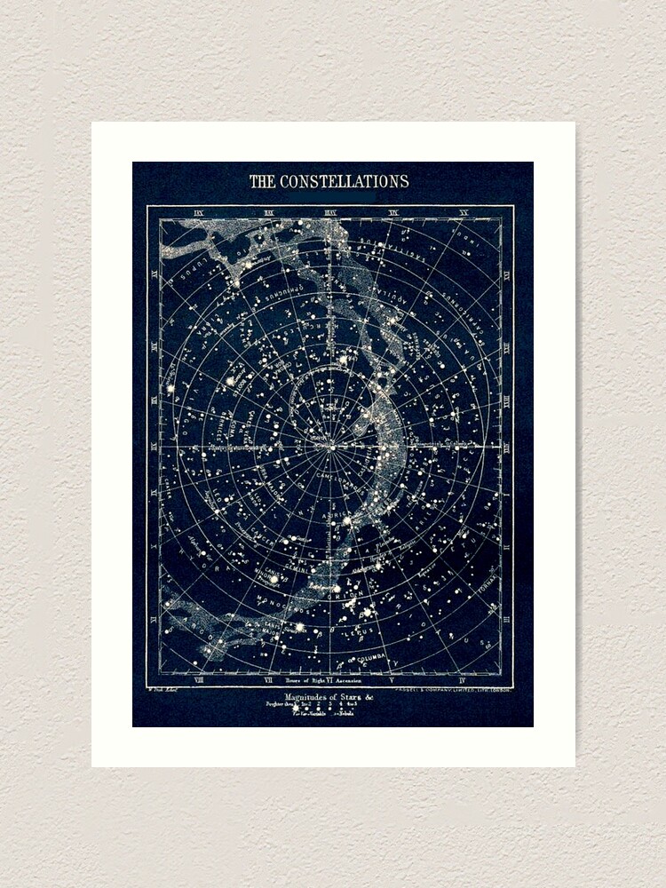 Alternate view of THE STAR CONSTELLATIONS : Vintage 1900 Galaxy Print Art Print