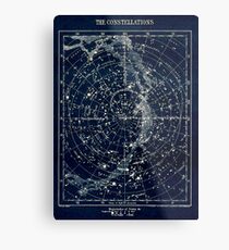 DIE STERN-KONSTELLATIONEN: Weinlese-Galaxie-Druck 1900 Metalldruck
