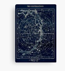 THE STAR CONSTELLATIONS : Vintage 1900 Galaxy Print Canvas Print