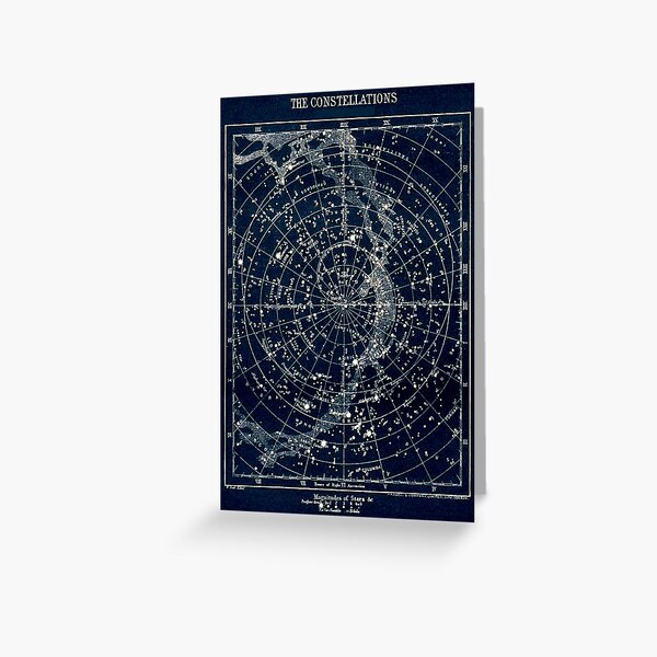 DIE STERNKONSTELLATIONEN: Vintage 1900 Galaxy Print Grußkarte