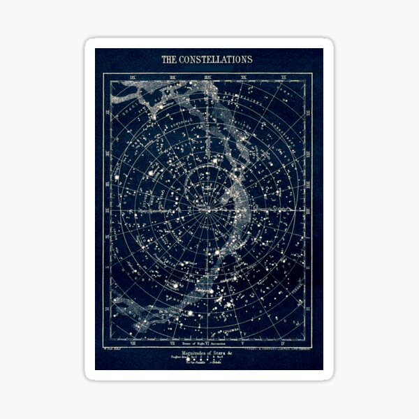 THE STAR CONSTELLATIONS : Vintage 1900 Galaxy Print Sticker