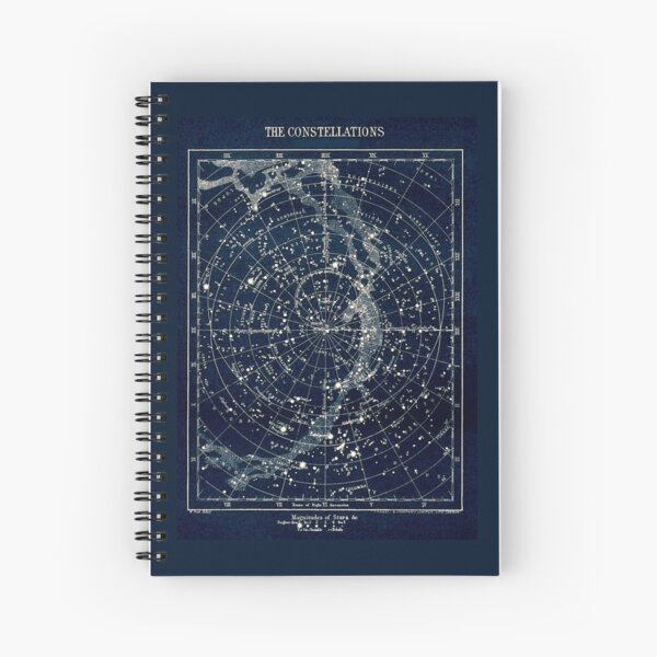 THE STAR CONSTELLATIONS : Vintage 1900 Galaxy Print Spiral Notebook