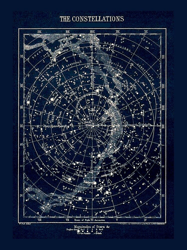 THE STAR CONSTELLATIONS : Vintage 1900 Galaxy Print by posterbobs