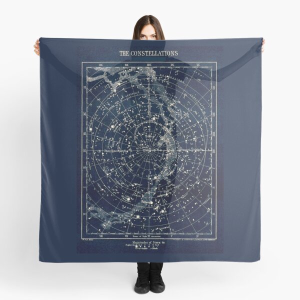 LAS CONSTELACIONES DE LA ESTRELLA: Vintage 1900 Galaxy Print Pañuelo