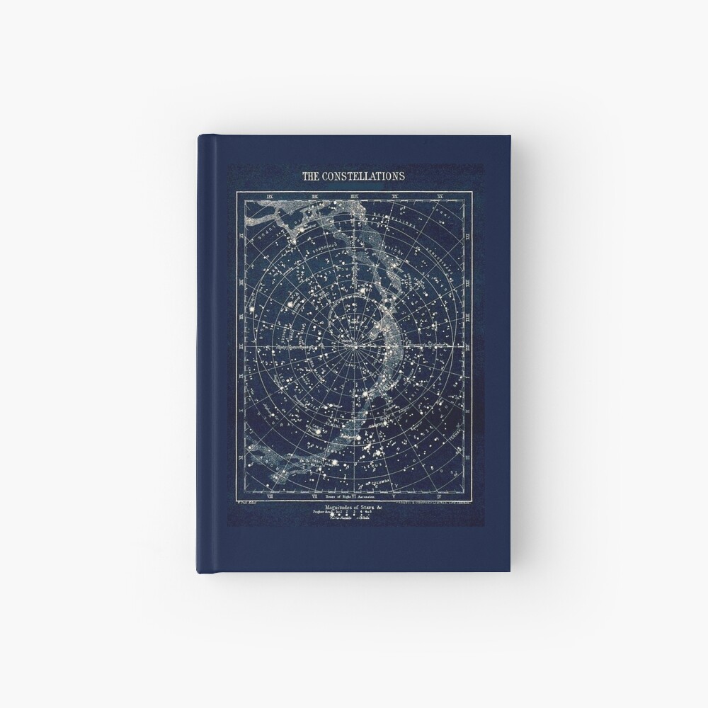 THE STAR CONSTELLATIONS : Vintage 1900 Galaxy Print Hardcover Journal