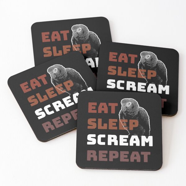 Item preview, Eat Sleep Scream Repeat African Grey Parrot designed and sold by Alienphysique.
