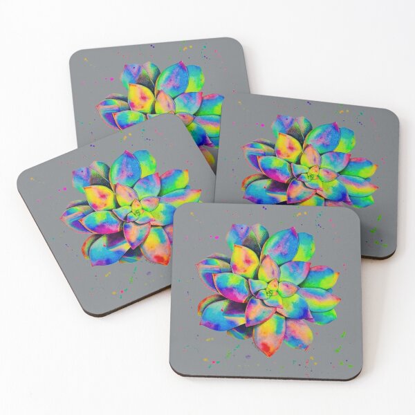 Item preview, Fluorescent Rainbow Succulent No. 05 designed and sold by ToriSolomonArt.