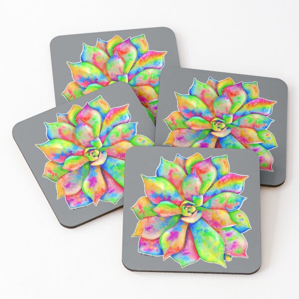 Item preview, Fluorescent Rainbow Succulent No. 03 designed and sold by ToriSolomonArt.
