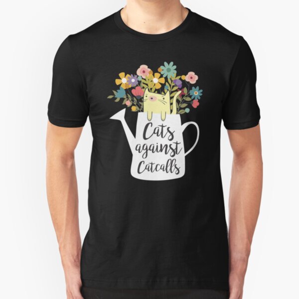 Cats Against Catcalls (white) Slim Fit T-Shirt