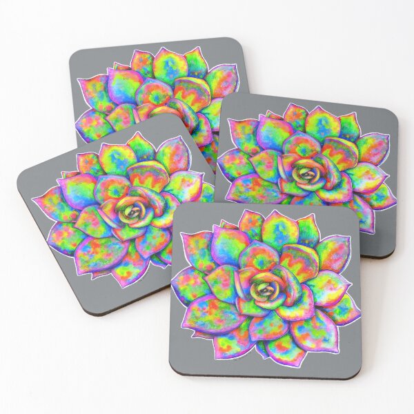 Item preview, Fluorescent Rainbow Succulent No. 02 designed and sold by ToriSolomonArt.