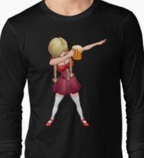 Oktoberfest Lederhosen Dabbing T Shirt Barmaid Beer Dab Long Sleeve T-Shirt