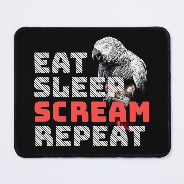 Item preview, Eat Sleep Scream Repeat African Congo Grey Parrot designed and sold by Alienphysique.