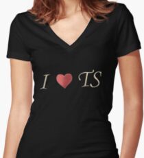 I Love TS Women's Fitted V-Neck T-Shirt