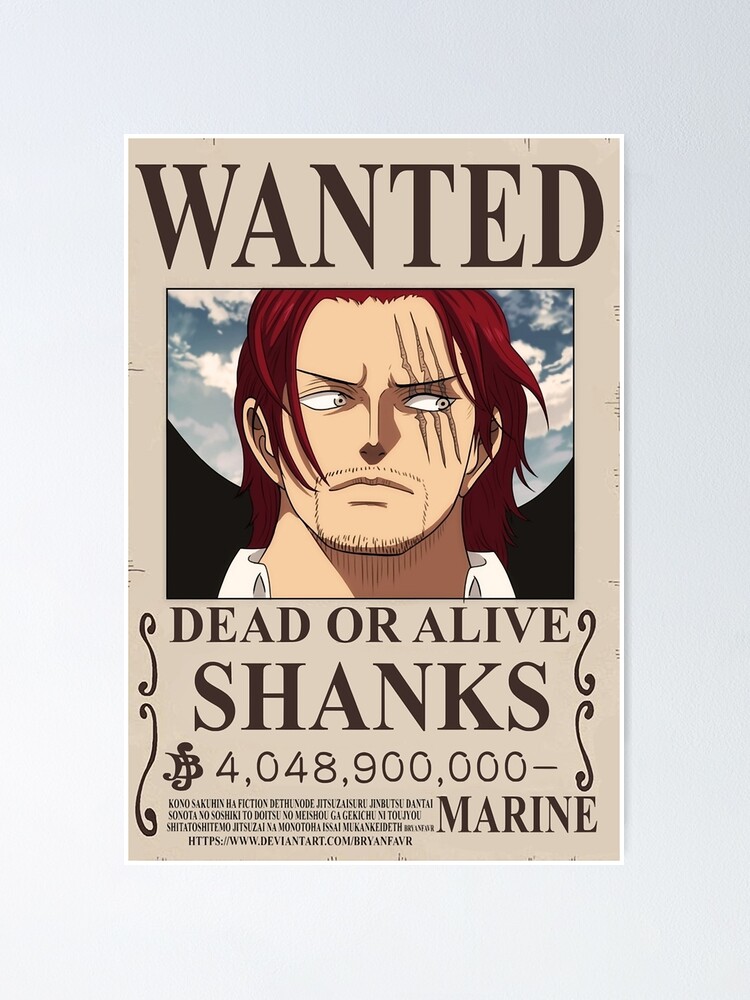 Posters One Piece Wanted Monkey D. Luffy Shanks Ace Gol D. Roger