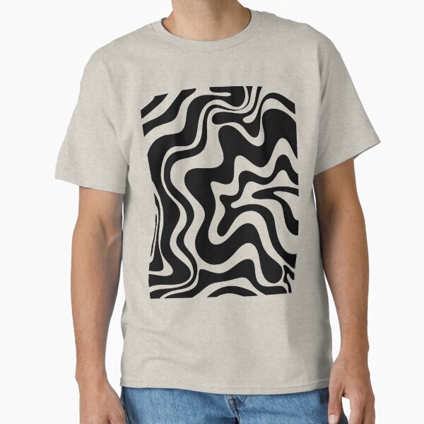Item preview, Retro Liquid Swirl Abstract Pattern in Black and Almond Cream designed and sold by kierkegaard.