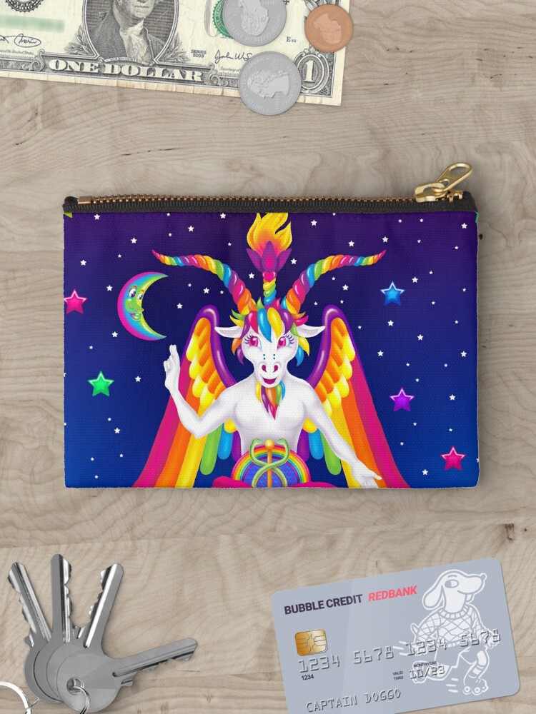 Zipper Pouch, 1997 Neon Rainbow Baphomet designed and sold by creepygirlclub