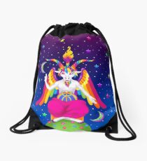 1997 Neon Rainbow Baphomet Drawstring Bag