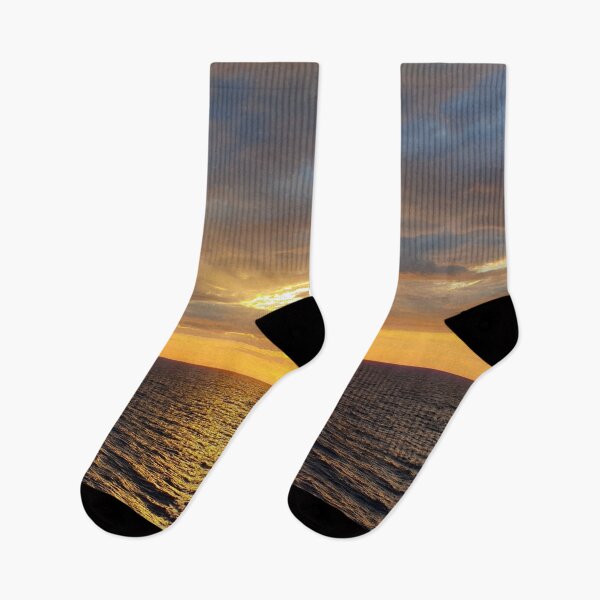 Item preview, Gold cloudy sky colors during a sunset in the sea designed and sold by Pixtela ..