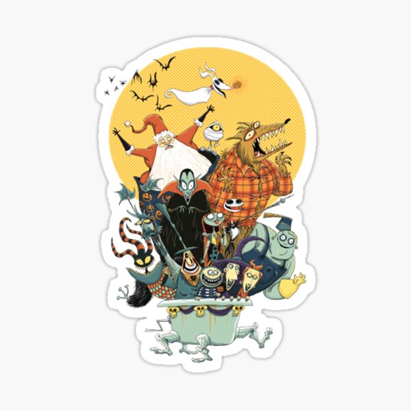 BARISC Lot De 50 Autocollants En Vinyle Imperméable Pour Ordinateur Portable L'Étrange Noël De Monsieur Jack Pour Enfants, Garçons, Filles, Adolescents, Adultes, Hommes, Femmes, Fans De Bande Dessinée