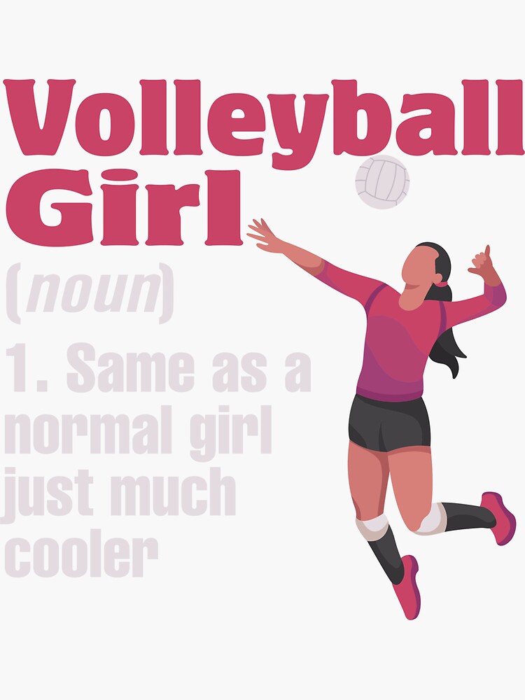 "Volleyball Woman Player Mother Volleyball Girl Definition" Sticker for