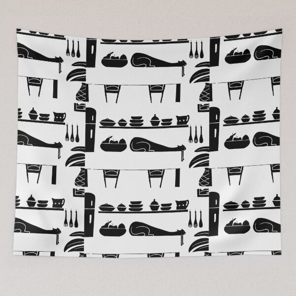 Item preview, Black cat chillin' on the kitchen table designed and sold by tostoini.