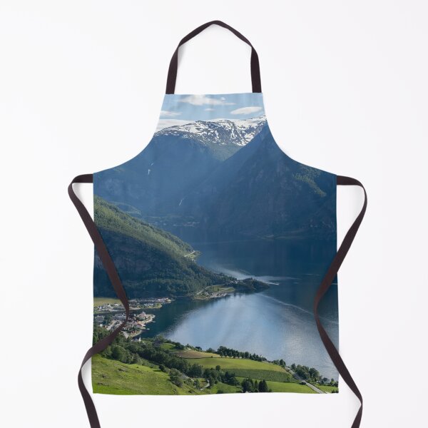 Item preview, Wonderful landscapes in Norway. Vestland. Beautiful scenery of Aurland fjord from the Aurlandsvangen view point facing to the village of Aurland and Flam. Sunny day designed and sold by Maurizio Fabbroni.