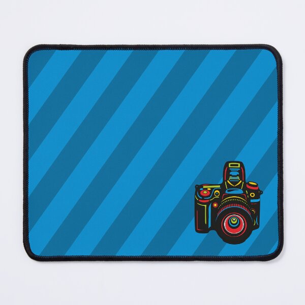 Item preview, Black Camera on blue background designed and sold by XOOXOO.
